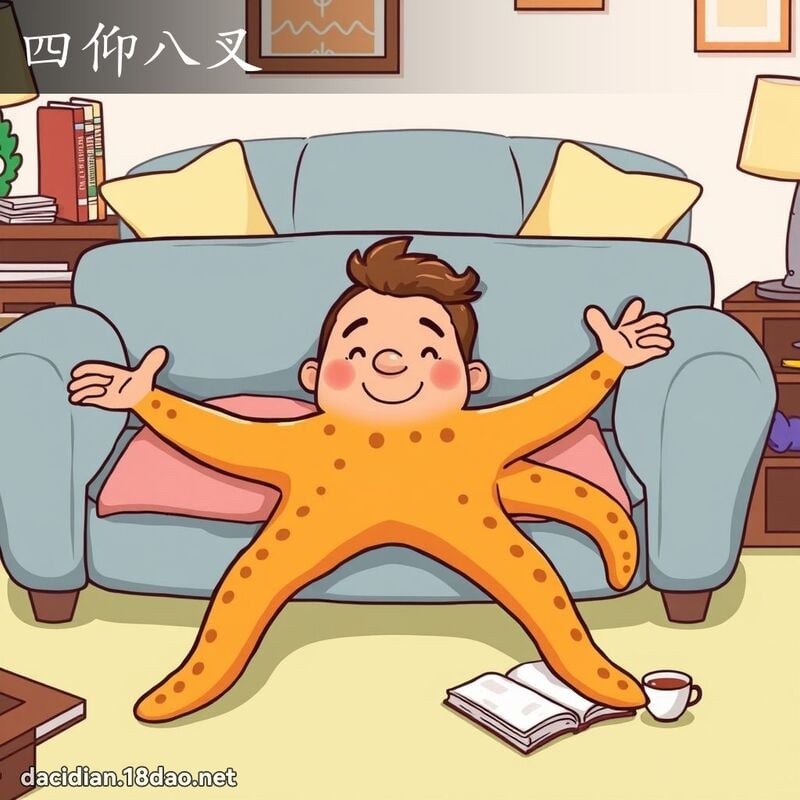 四仰八叉 - 國語大辭典配圖