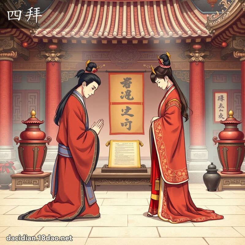 四拜 - 國語大辭典配圖