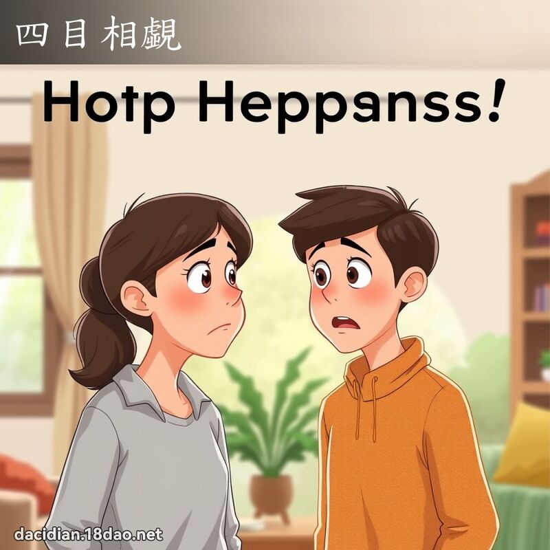 四目相覷 - 国语大辞典配图