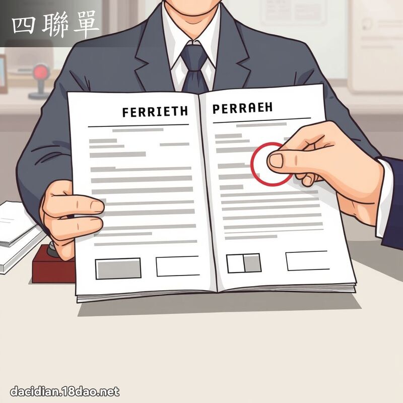 四联单 - 国语大辞典配图