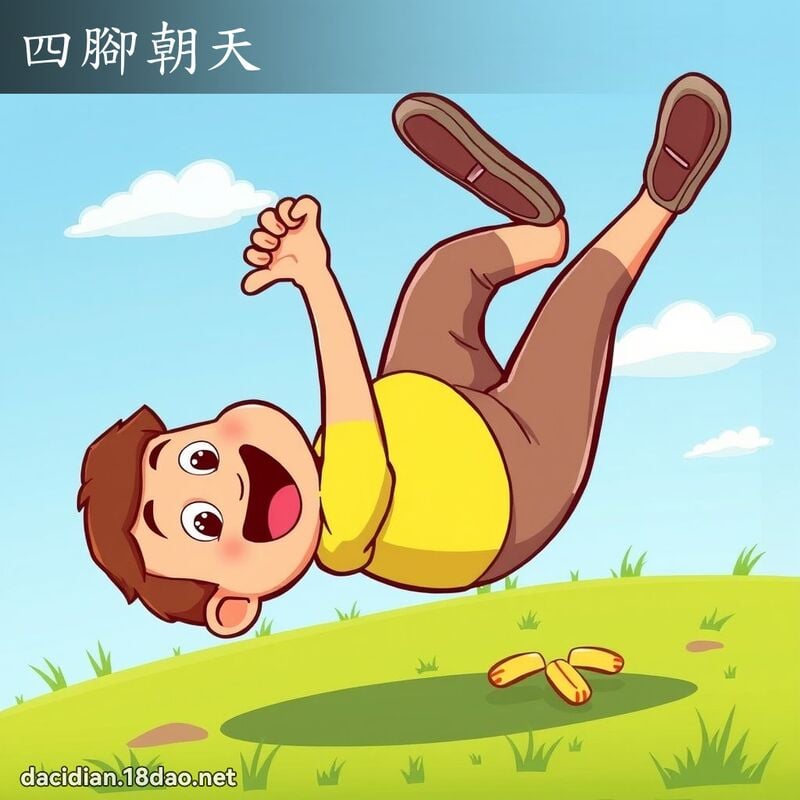 四脚朝天 - 国语大辞典配图