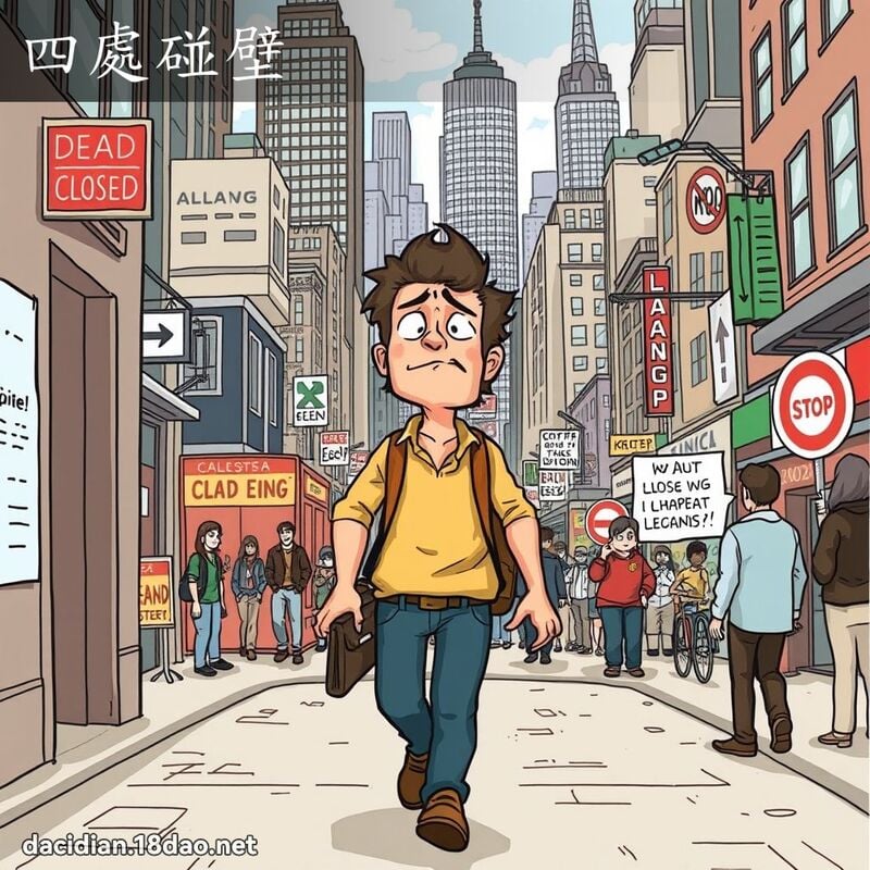 四處碰壁 - 國語大辭典配圖