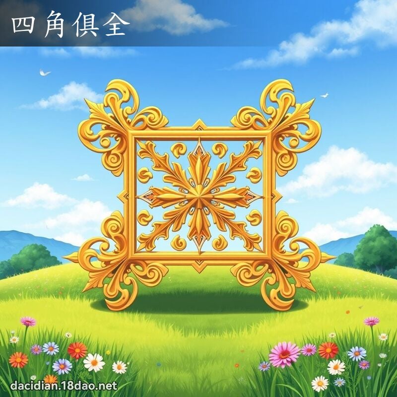 四角俱全 - 国语大辞典配图