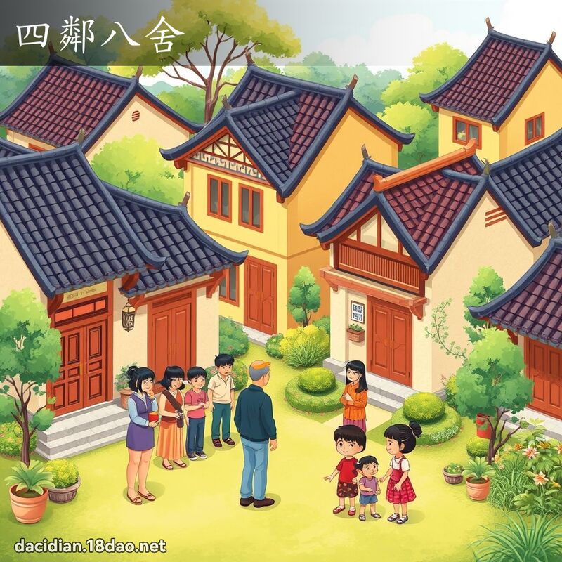 四鄰八舍 - 國語大辭典配圖