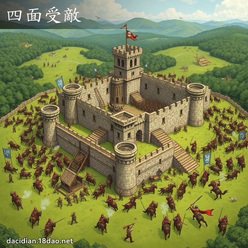 四面受敌 - 国语大辞典配图