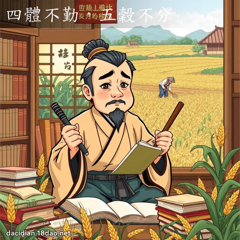 四體不勤，五穀不分 - 國語大辭典配圖