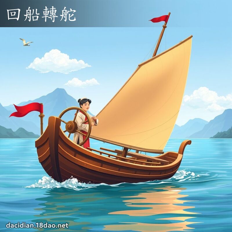 回船轉舵 - 國語大辭典配圖