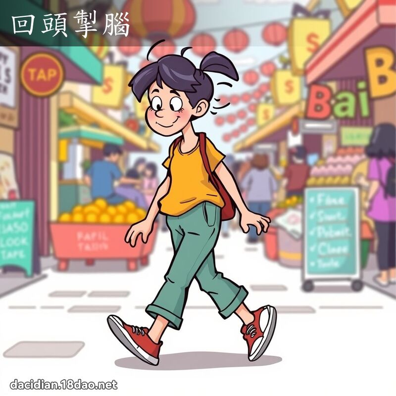 回頭掣腦 - 國語大辭典配圖