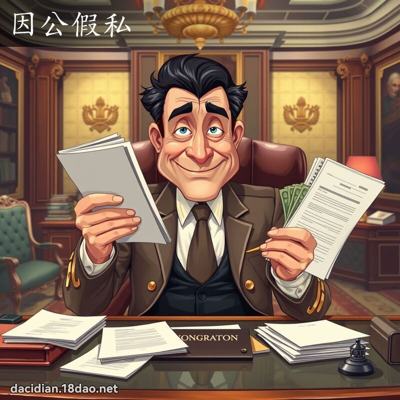 因公假私 - 国语大辞典配图