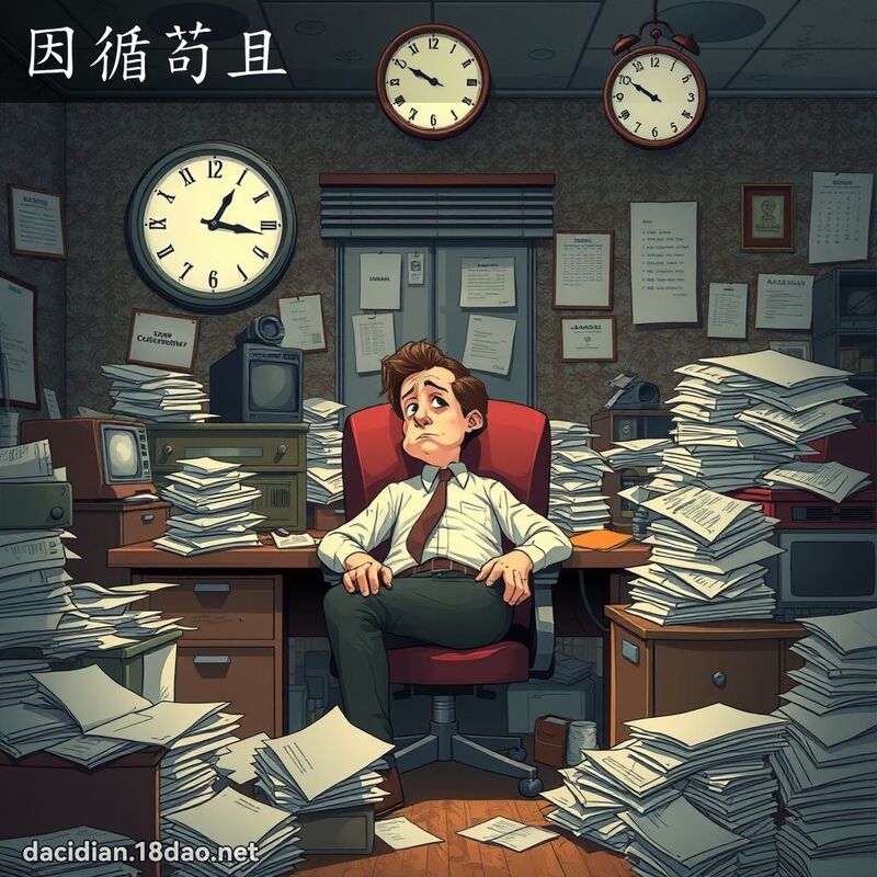 因循苟且 - 国语大辞典配图