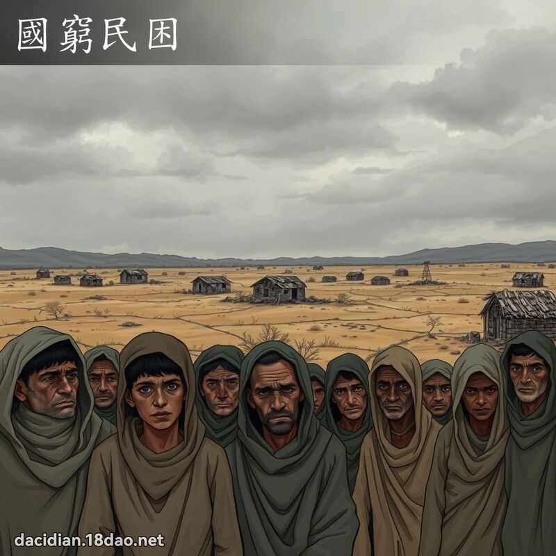 国穷民困 - 国语大辞典配图