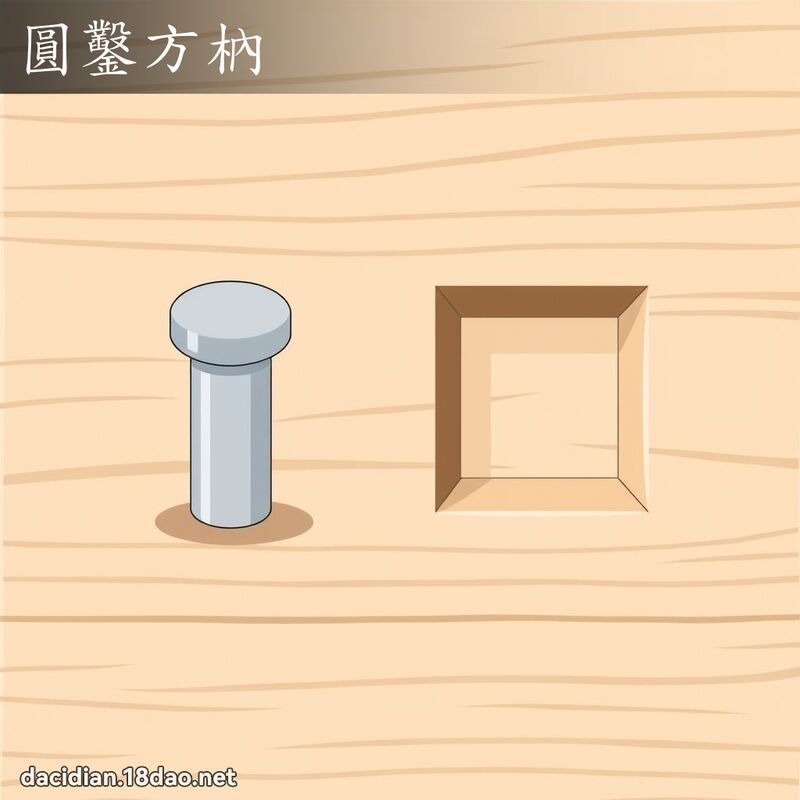 圆凿方枘 - 国语大辞典配图