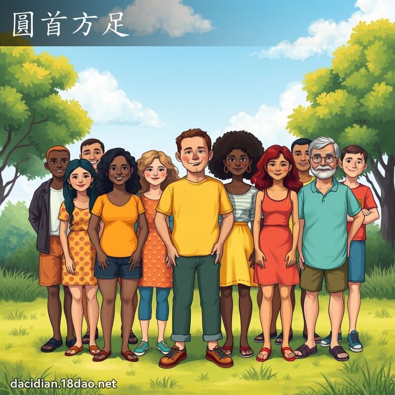 圓首方足 - 國語大辭典配圖