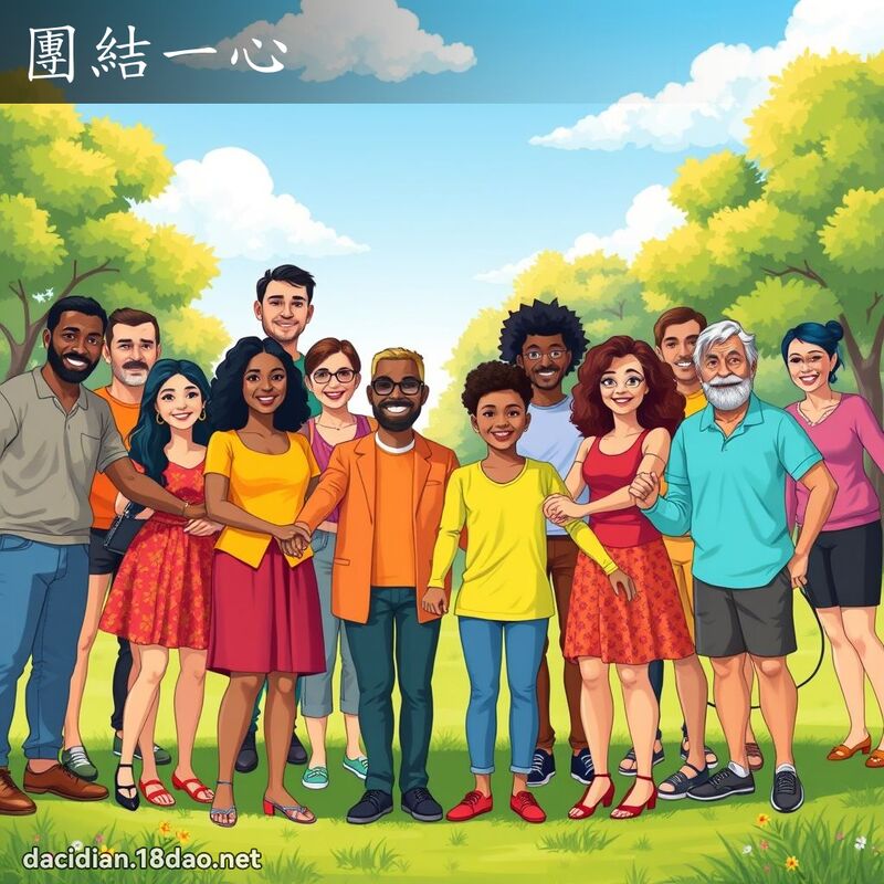 團結一心 - 國語大辭典配圖