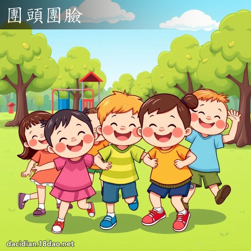 团头团脸 - 国语大辞典配图