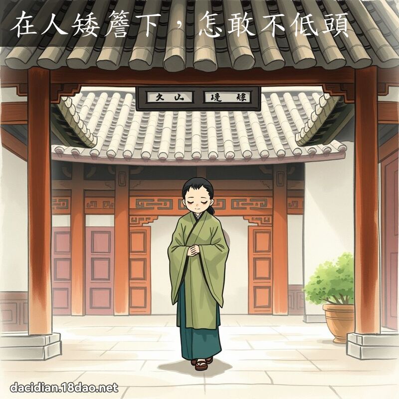 在人矮簷下，怎敢不低头 - 国语大辞典配图