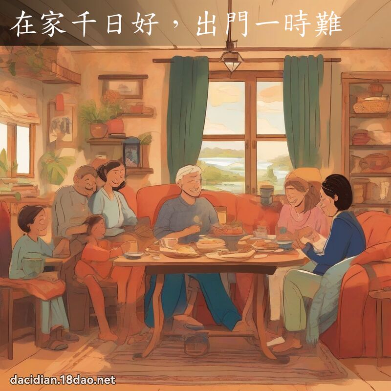 在家千日好，出門一時難 - 國語大辭典配圖