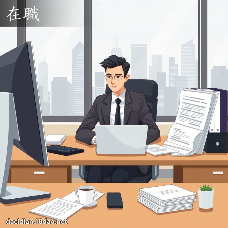 在職 - 國語大辭典配圖