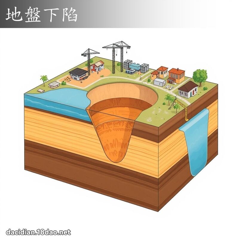 地盘下陷 - 国语大辞典配图