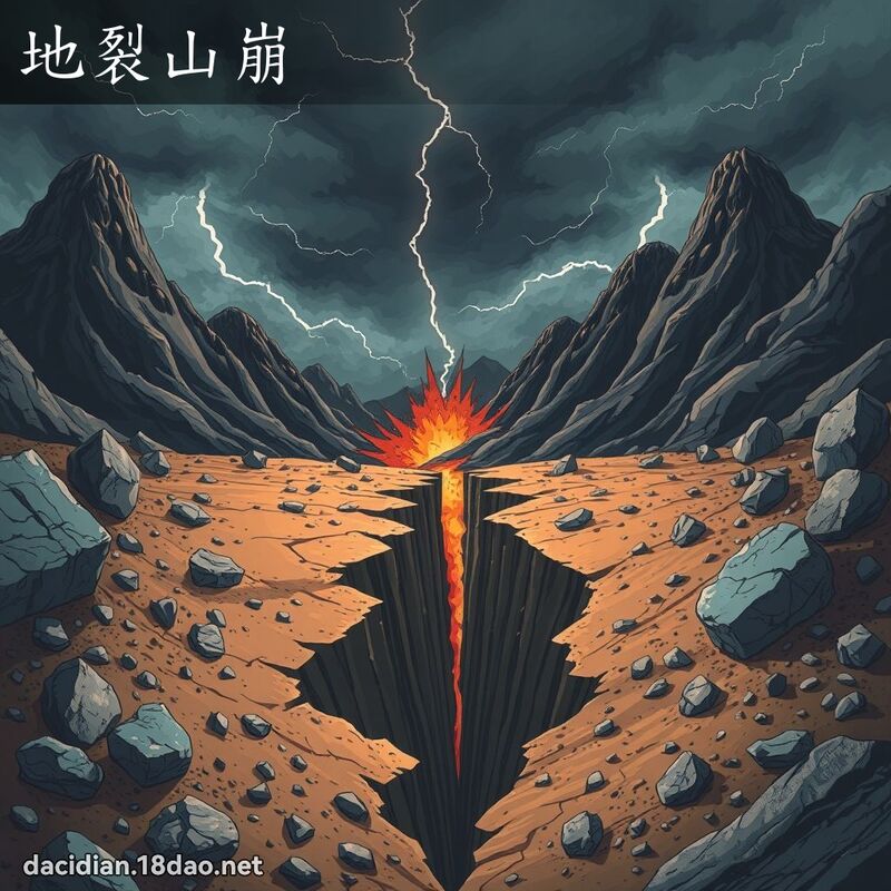 地裂山崩 - 國語大辭典配圖