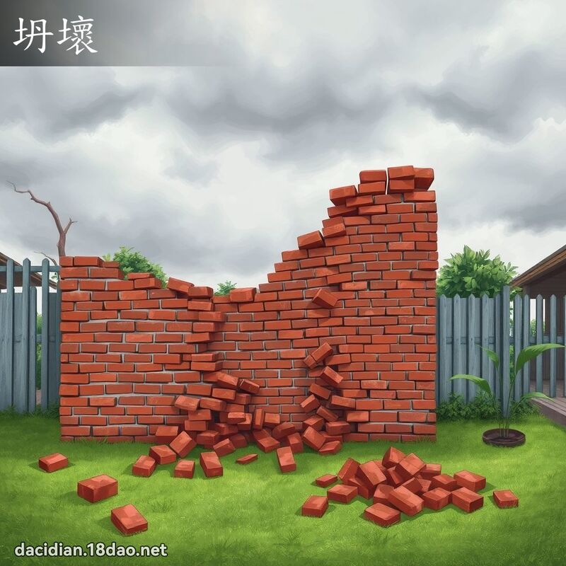 坍壞 - 國語大辭典配圖