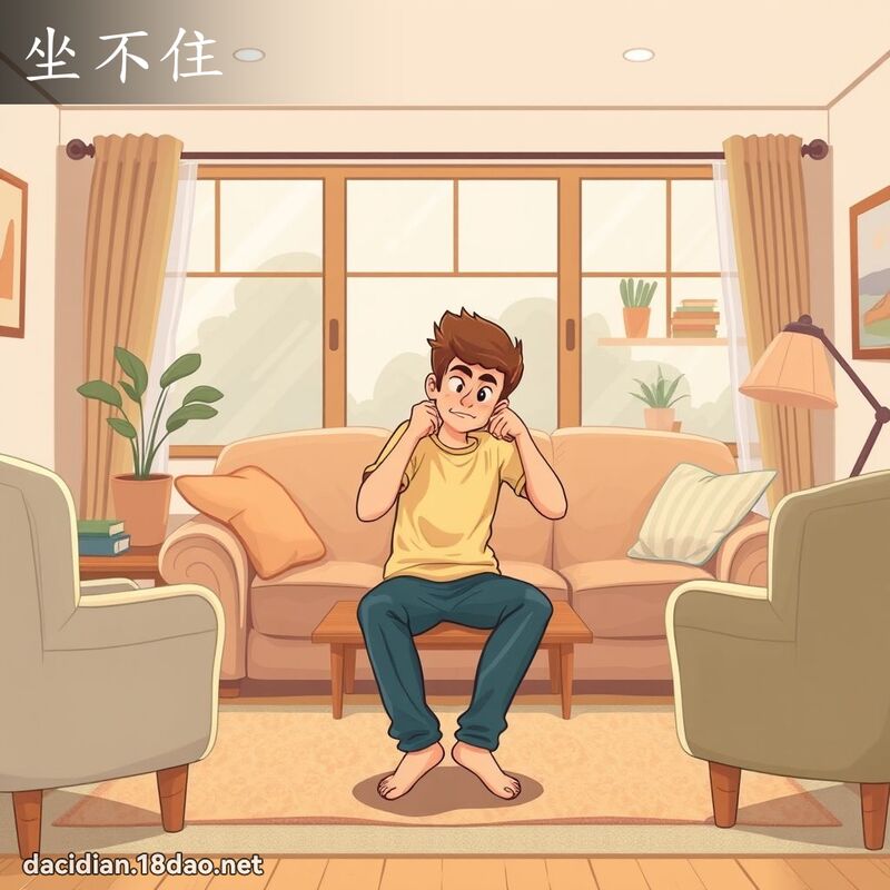 坐不住 - 國語大辭典配圖
