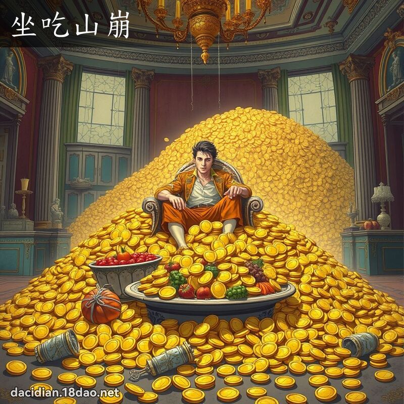 坐吃山崩 - 國語大辭典配圖