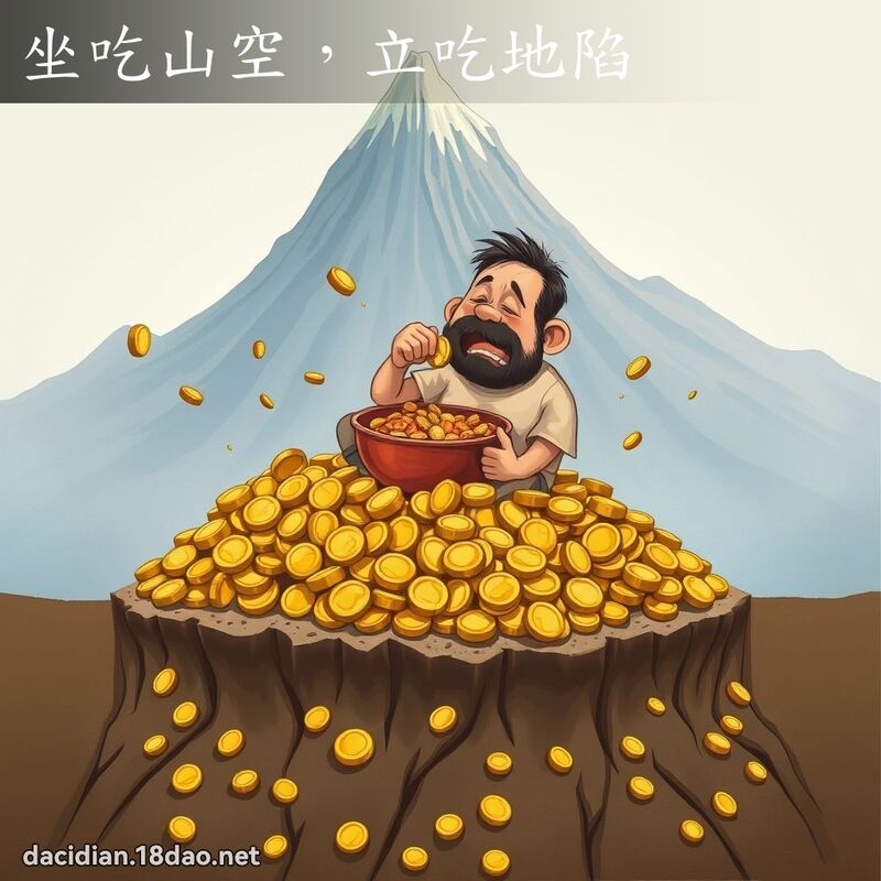 坐吃山空，立吃地陷 - 国语大辞典配图
