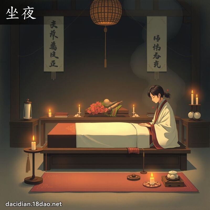 坐夜 - 國語大辭典配圖