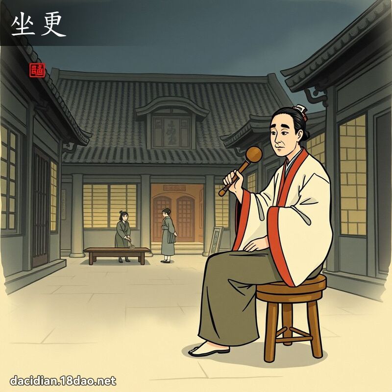 坐更 - 國語大辭典配圖