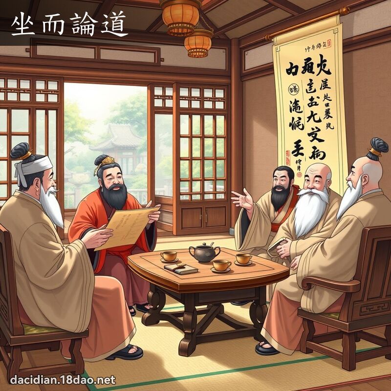 坐而论道 - 国语大辞典配图
