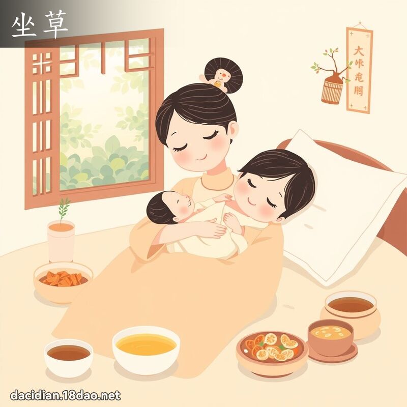 坐草 - 國語大辭典配圖