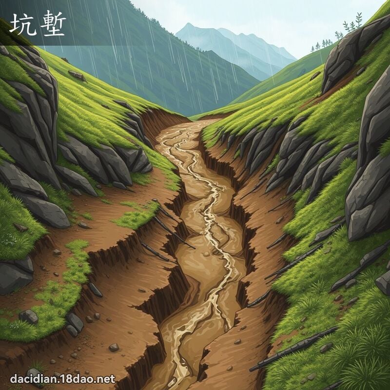坑堑 - 国语大辞典配图