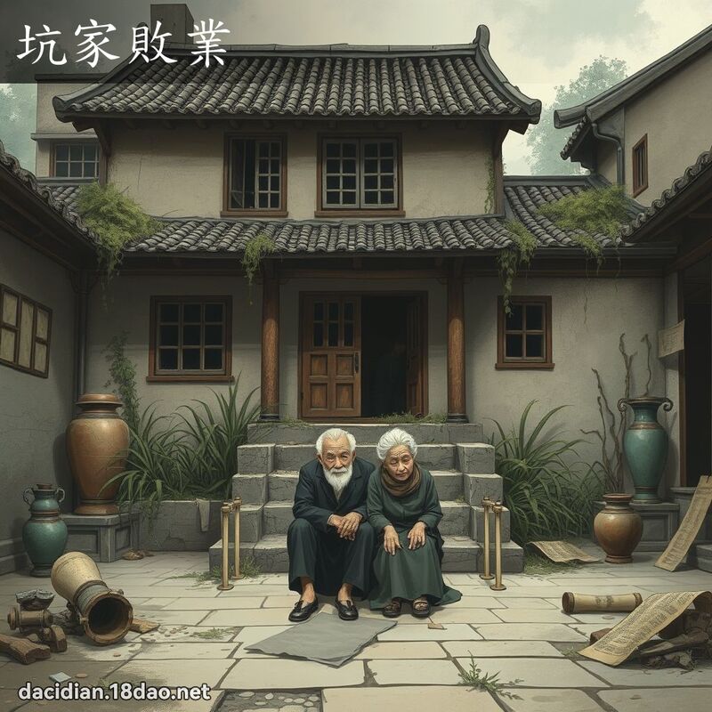 坑家败业 - 国语大辞典配图