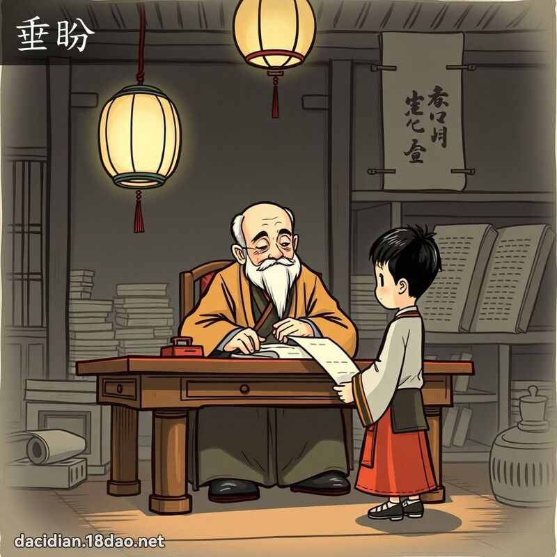 垂盼 - 国语大辞典配图