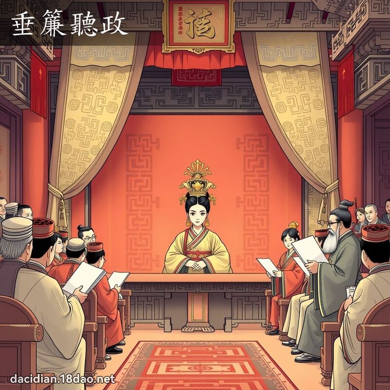垂簾聽政 - 國語大辭典配圖
