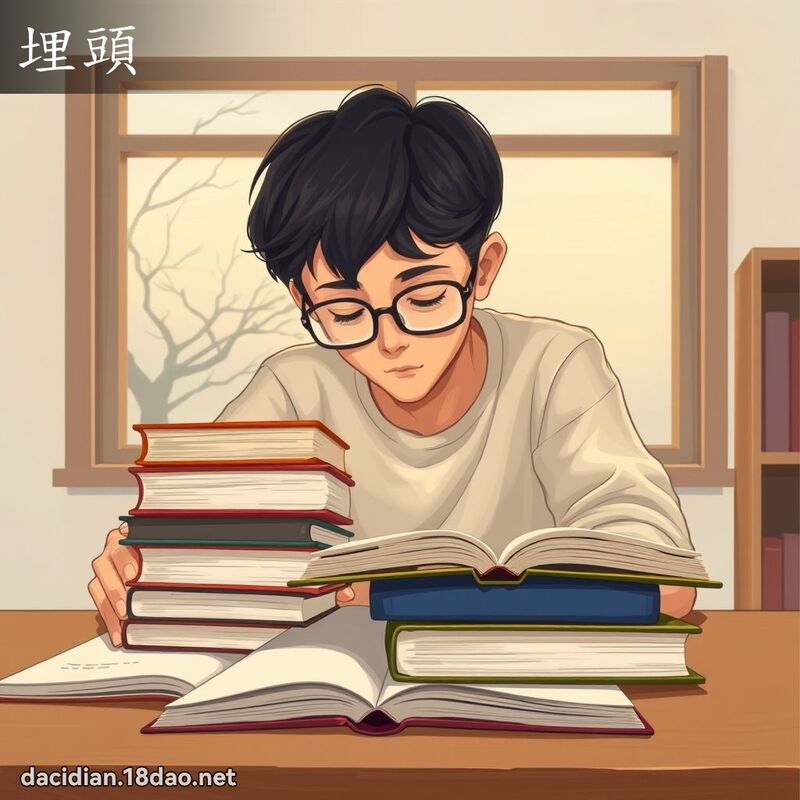 埋頭 - 國語大辭典配圖