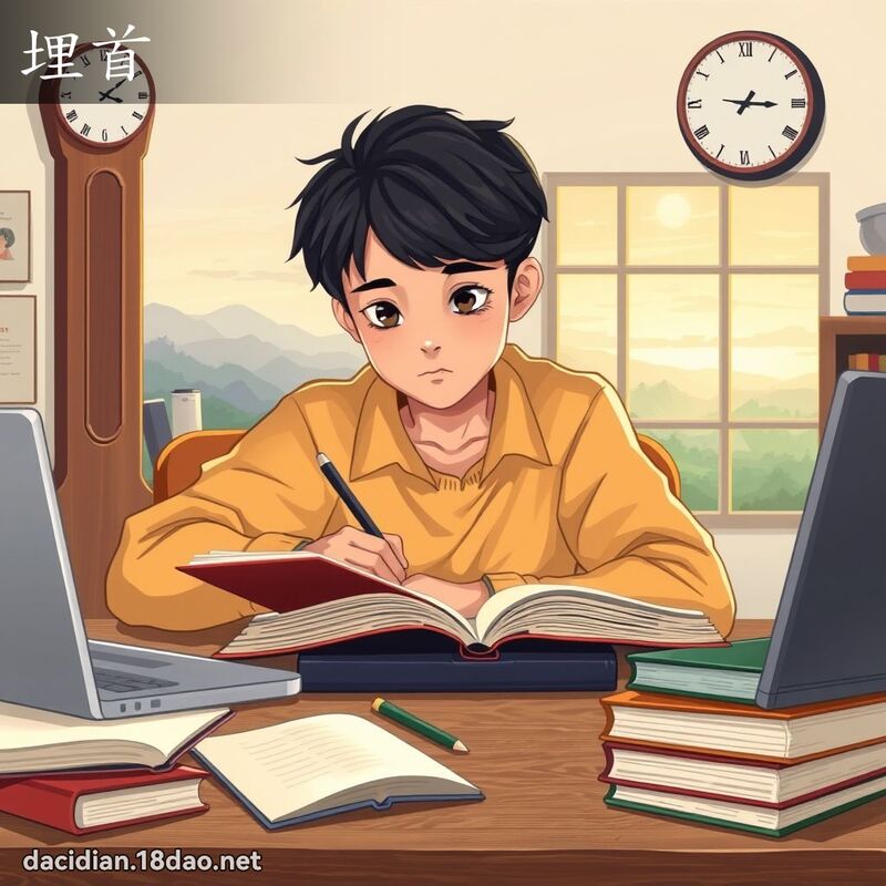 埋首 - 国语大辞典配图