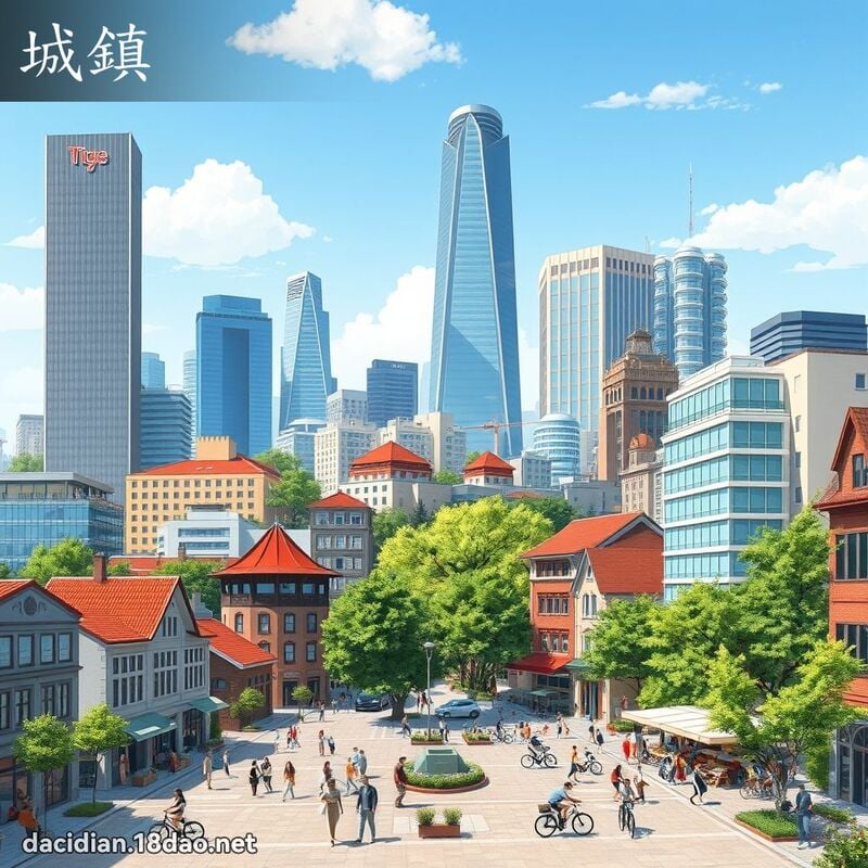 城鎮 - 國語大辭典配圖
