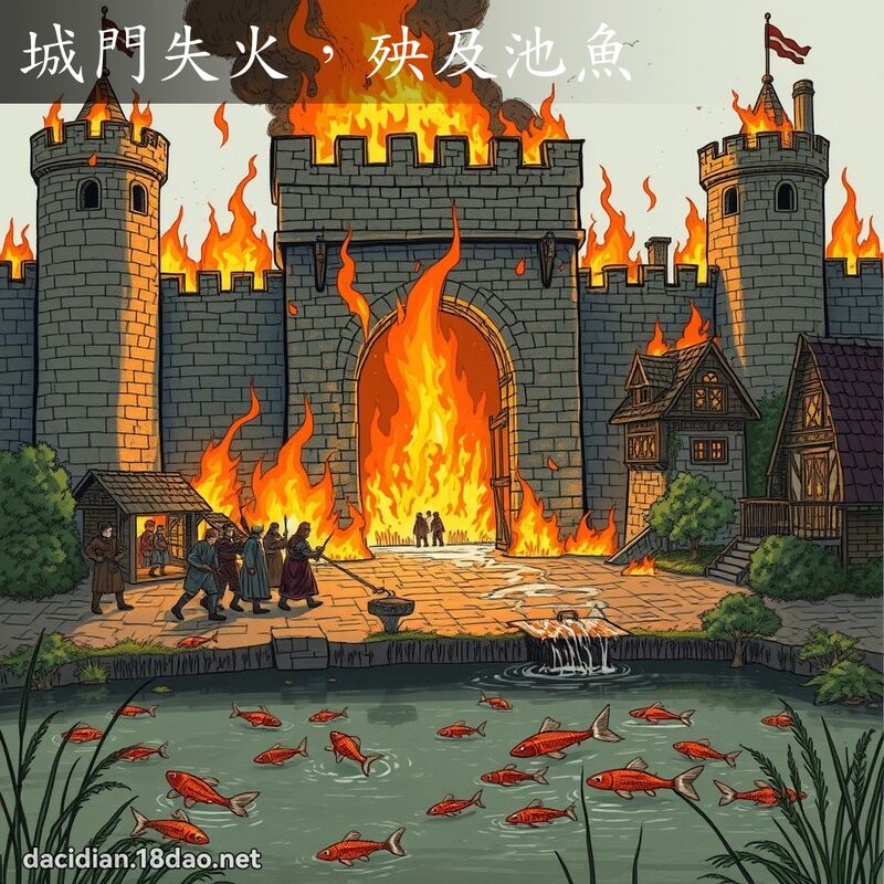 城门失火，殃及池鱼 - 国语大辞典配图
