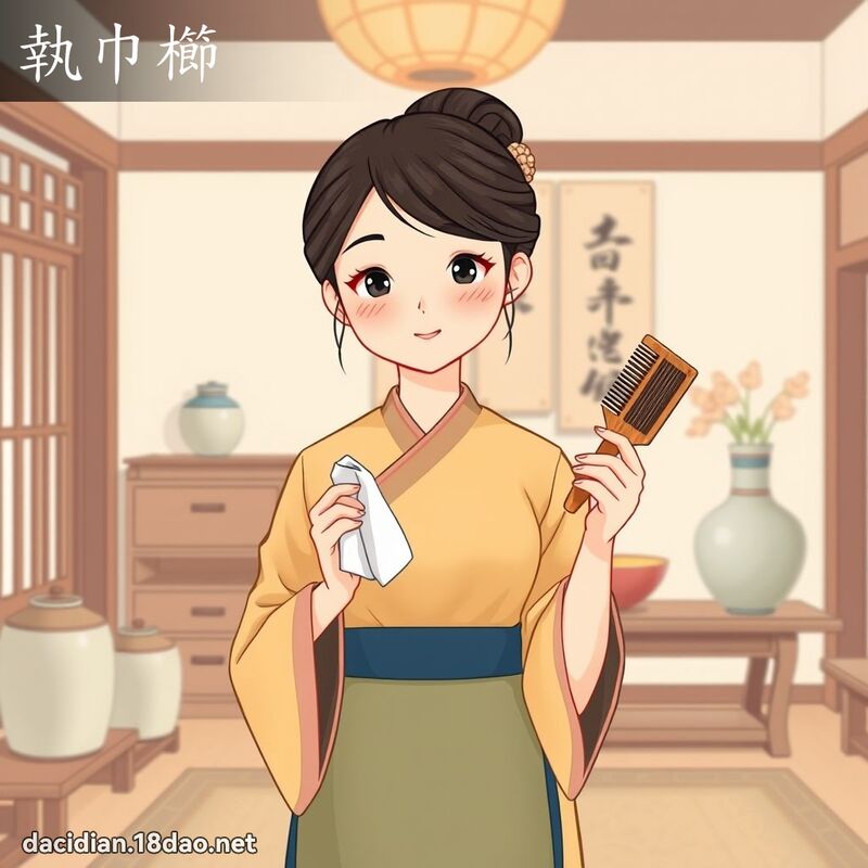 執巾櫛 - 國語大辭典配圖