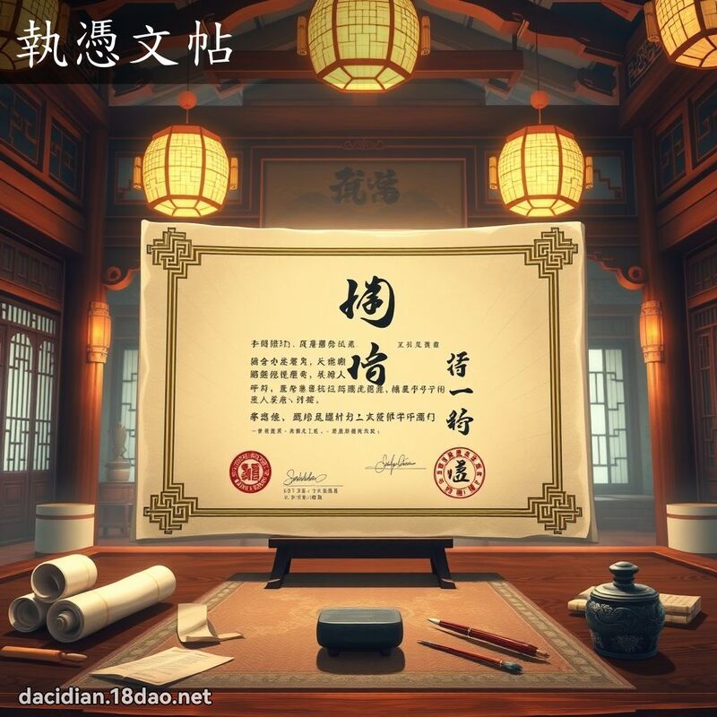 執憑文帖 - 國語大辭典配圖