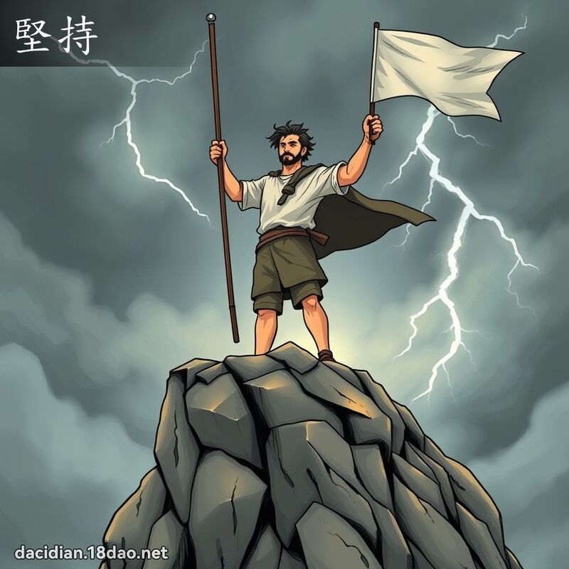 堅持 - 國語大辭典配圖