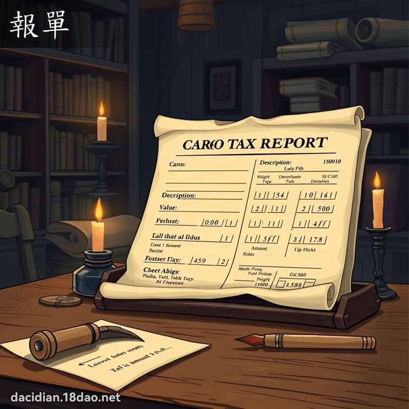 報單 - 國語大辭典配圖