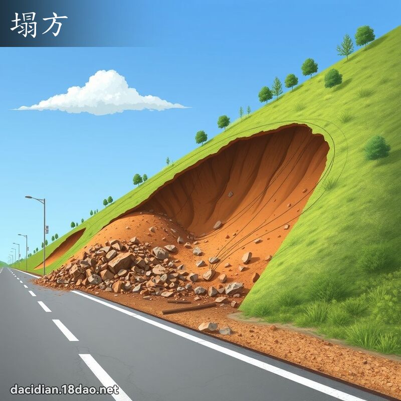 塌方 - 国语大辞典配图