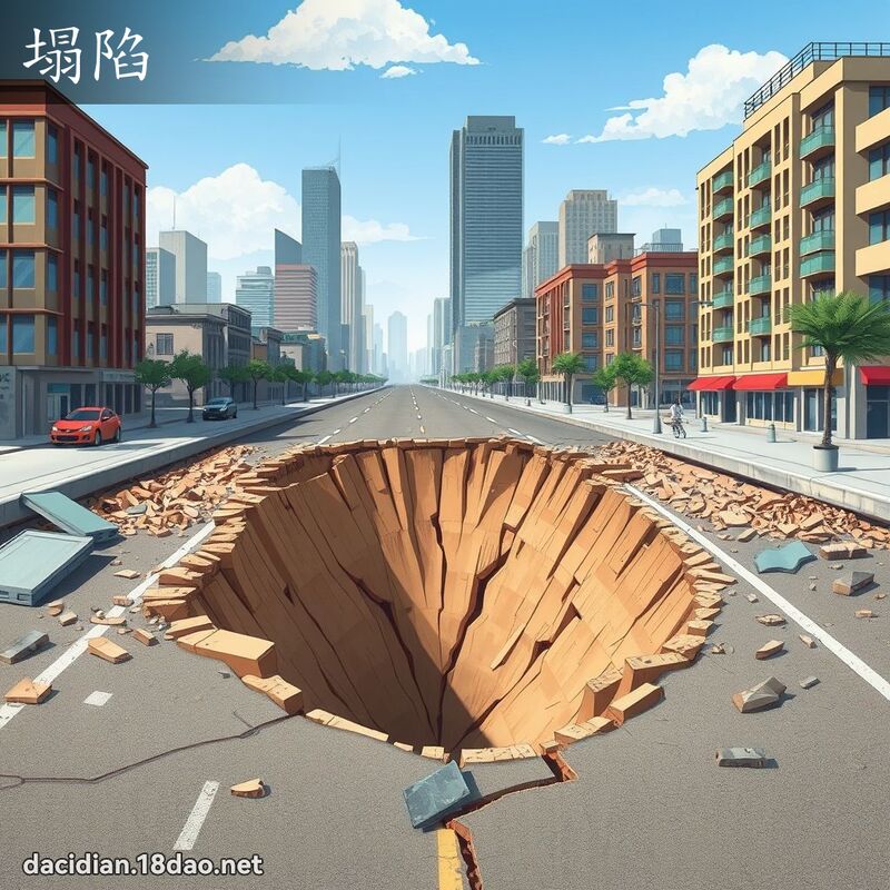 塌陷 - 国语大辞典配图