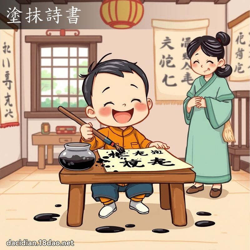 塗抹詩書 - 國語大辭典配圖