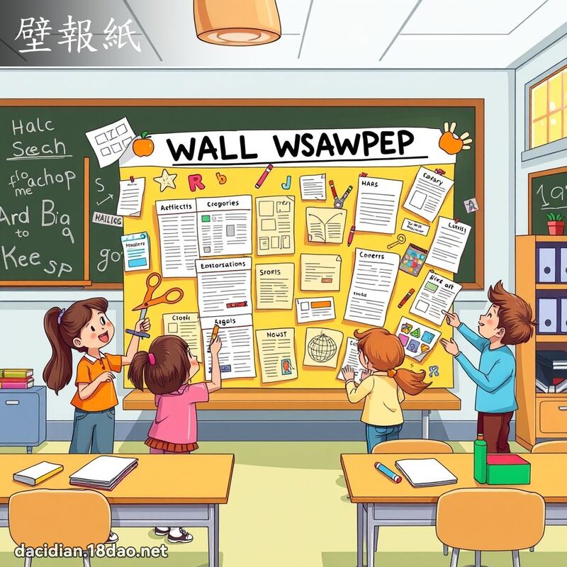 壁報紙 - 國語大辭典配圖
