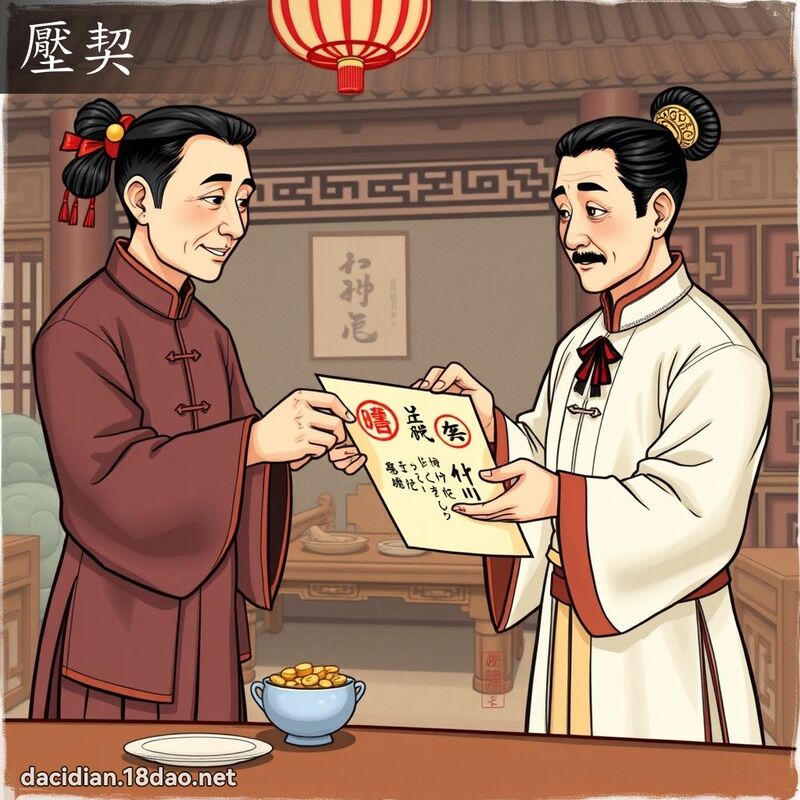 壓契 - 國語大辭典配圖