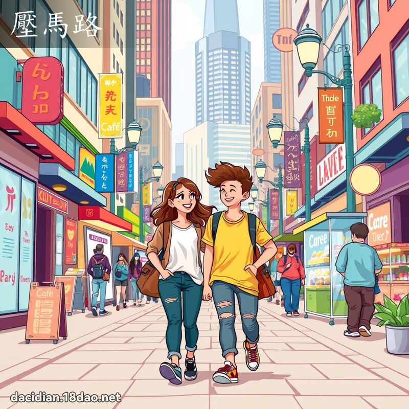 壓馬路 - 國語大辭典配圖